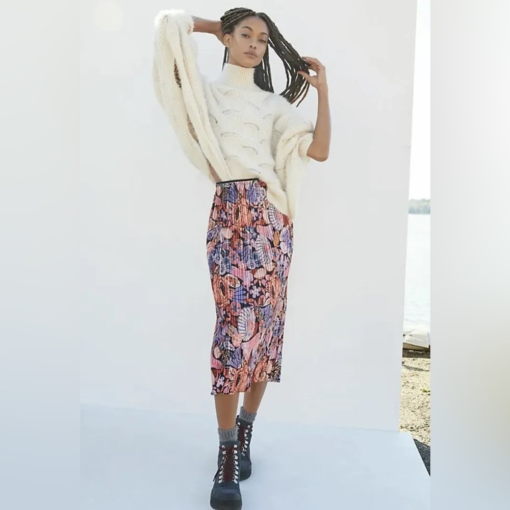 Maeve Pleated Tilda Midi Skirt